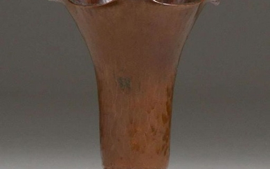 Dirk van Erp Hammered Copper Flared Vase c1915