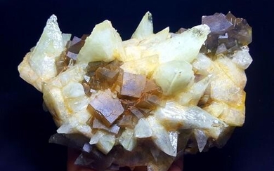 Dogtooth Calcite with Fluorite - Display minerals