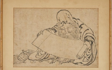 Drawing of Jurolin attr. Hokusai, ex-Ernest Fenollosa