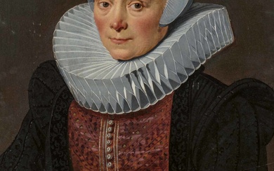 Dutch School: Portrait of a Distinguished Lady with a Lace...