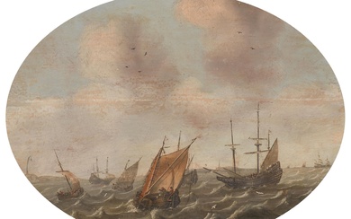 Dutch School first half 17th century - Ships in Rough Seas