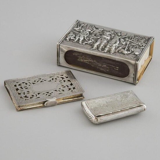 Dutch Silver Matchbox Cover, Pierced Book-Form Card