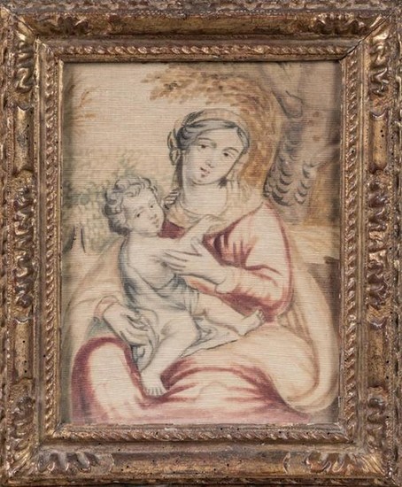 ECOLE FRANCAISE du XVIIIème siècle. Vierge à l'Enfant....