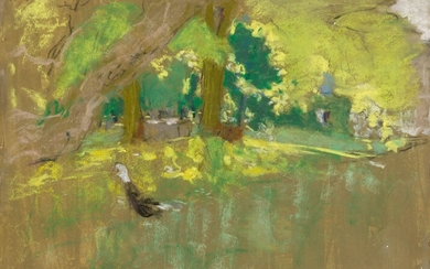 EDOUARD VUILLARD(Cuiseaux 1868-1940 La Baule)Le Canard dans le parc des Clayes. Vers 1932-35.Pastel sur papier...