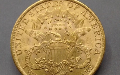 ETATS-UNIS Une pièce de 20 Dollars or, 1900 Toutes les pièces d'or sont conservées au...