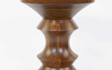 Eames stool in solid walnut, model B 1960, published by Vitra, design by Charles and Ray Eames