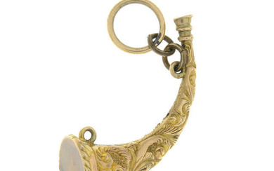 Early 20th century gold horn charm