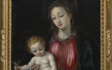 École française vers 1650 Vierge à l'Enfant... - Lot 416 - De Baecque et Associés