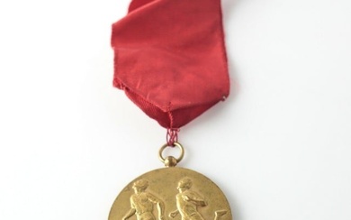 Edouard Fraisse Gilt Bronze Medal Track and Field with ribbon