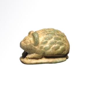 Egyptian Faience Hedgehog Seal-Amulet, New Kingdom