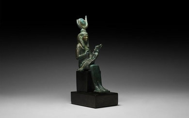 Egyptian Seated Isis and Horus Statuette