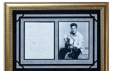 Elvis Presley Handwritten & Signed "There's Always Me" Lyrics