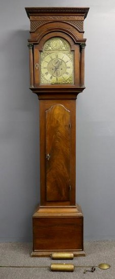 English Chippendale Mahogany Tall Case Clock