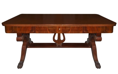 Extendable writing desk in mahogany wood, Late 19th century