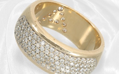 Extremely solid band ring with brilliant-cut diamonds by Christ, 14K gold
