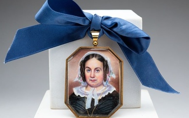 FINELY EXECUTED MINIATURE PORTRAIT BROOCH.