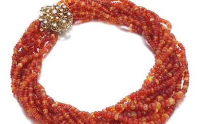 FIRE OPAL AND DIAMOND NECKLACE
