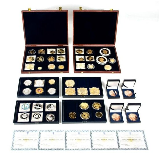 Famous American coin replicas, incl 46 various with