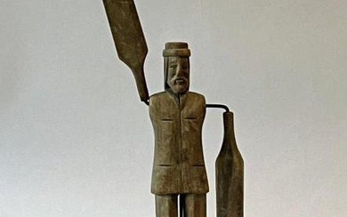 Folk Art Whirligig - Man with Paddles