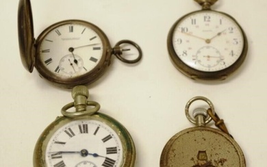 Four various antique pocket watches - As found