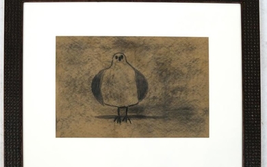 Framed Bird, Unsigned - Charcoal