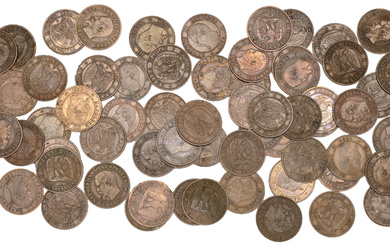 France, Napoleon III (1852-1870), 2 Centimes (63), 1853a (2), 1853b, 1853bb, 1853w,...