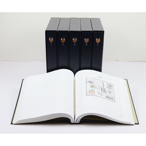 France, comprehensive used collection in six printed albums ...