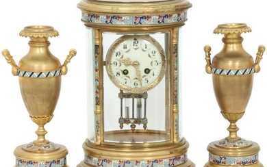 French Gilt Bronze Clock Garniture