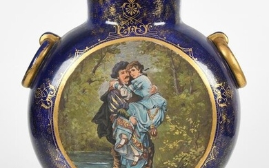 French Pillow Vase, Edouard Gilles, Circa 1900