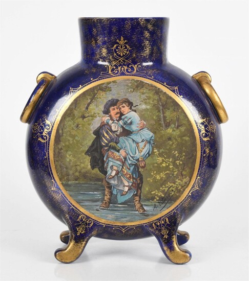 French Pillow Vase, Edouard Gilles, Circa 1900