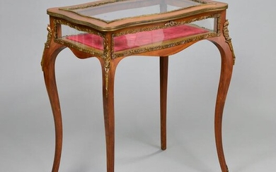 French Style Vitrine Table With Bronze Fittings