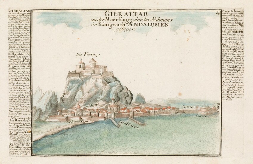 GABRIEL BODENEHR (1678 / 1758), Vista de Gibraltar
