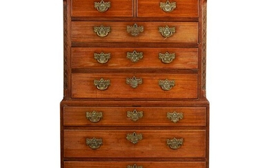 GEORGE III MAHOGANY CHEST-ON-CHEST LATE 18TH CENTURY