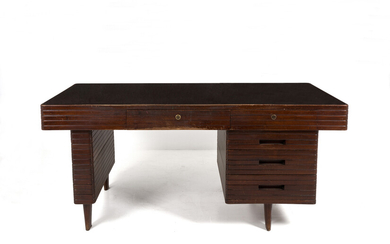 GIO PONTI (Attr). Wooden desk. 1950s