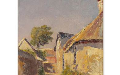 GUSTAVE CARIOT (1872-1950) Couverture de chaume en Beauce