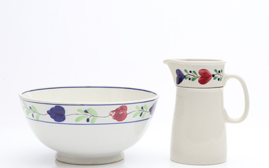 GUSTAVSBERG, JUG AND BOWL. Ceramics. “Allmoge”.