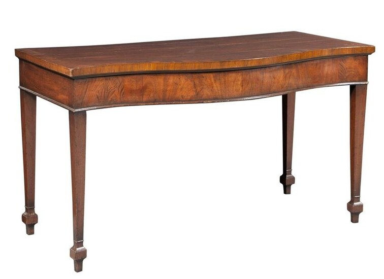 George III Mahogany Serpentine Front Serving Table