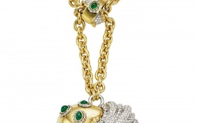 Giovane Diamond, Emerald, Gold Necklace Stones