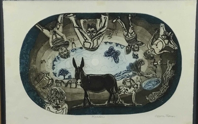 Glyn Thomas (b. 1946) etching - 'Meadow'