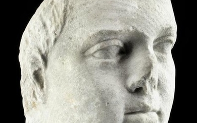 Greek Ptolemaic Marble Head Ptolemy, ex-Bonhams