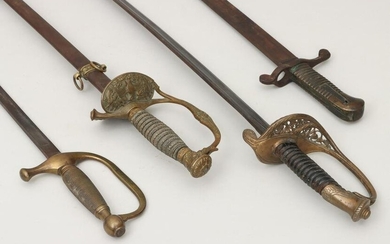 Group of (4) Civil War era swords