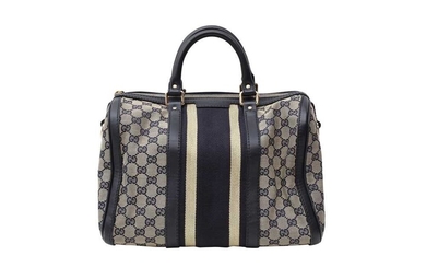 Gucci Beige Monogram Web Boston Bag