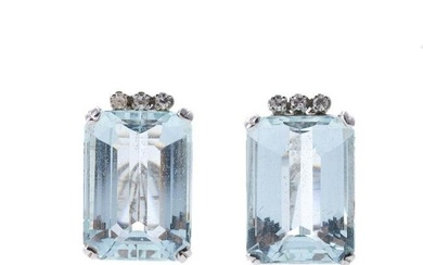 H Stern Aquamarine Diamond Gold Earrings