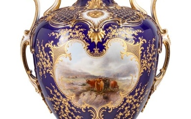 HAND PAINTED ROYAL WORCESTER VASE BY JOHN STINTON