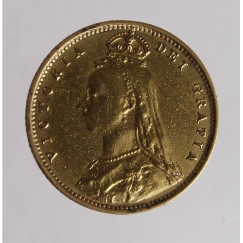 Half Sovereign 1892 ex-mount polished Fine.