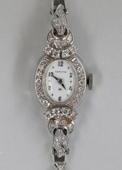 Hamilton diamond 14k bracelet watch