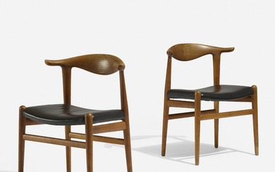 Hans J. Wegner, Cow Horn chairs, pair