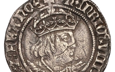 Henry VIII, Groat, 2.63g, second coinage, mm. rose, laker bust...