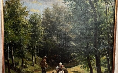 Hermanus Willem Koekkoek - Gezelschap in het bos