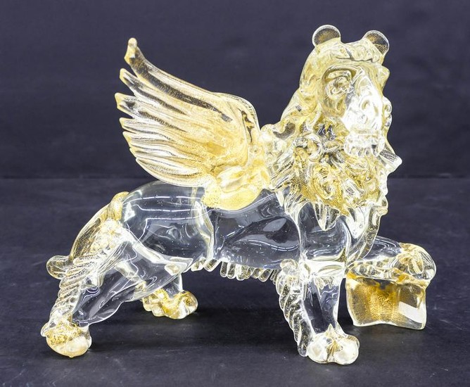 Horchow ''Lion of Saint Mark'' Venetian Glass Figure